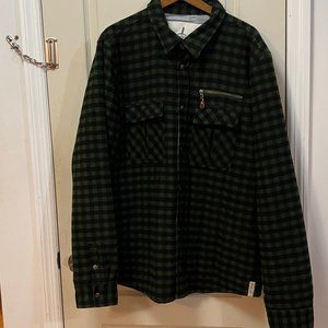 Jay Howell Lifetime Men's XXL 90% Polyester/10% Wool L/S Snap Front Jacket Green